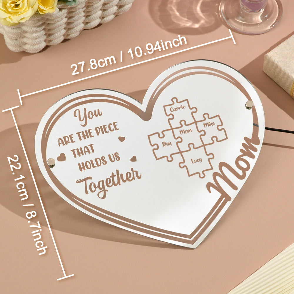 Personalized Mom Puzzle Mirror Light