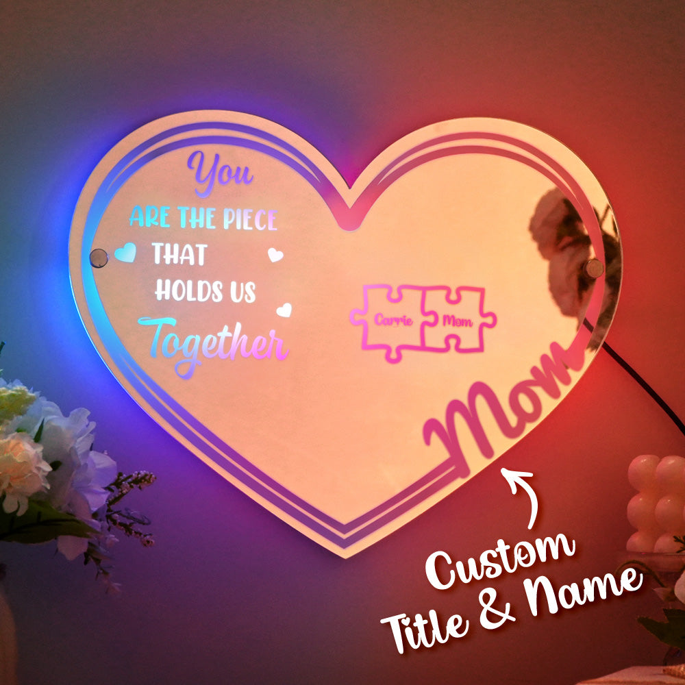 Personalized Mom Puzzle Mirror Light