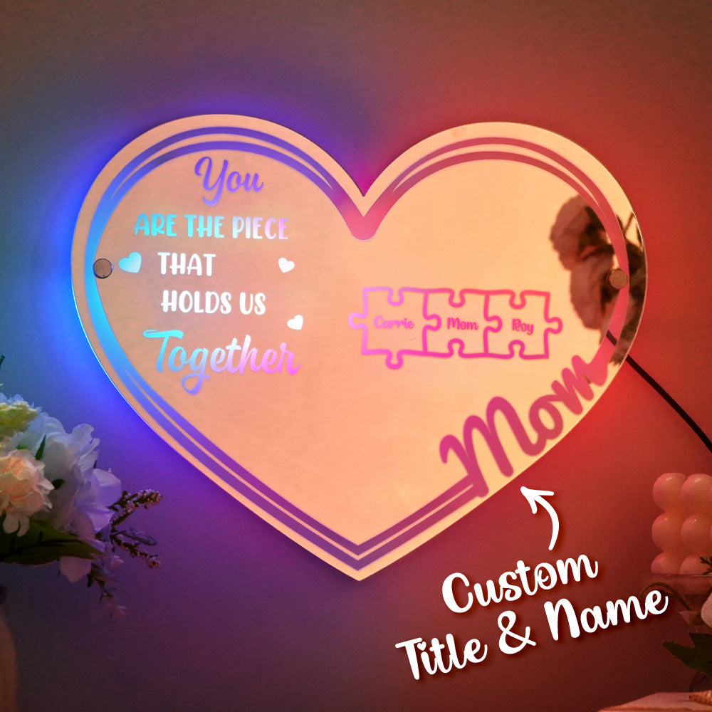 Personalized Mom Puzzle Mirror Light
