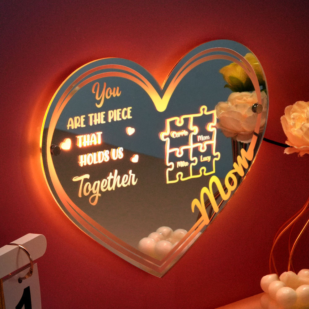 Personalized Mom Puzzle Mirror Light