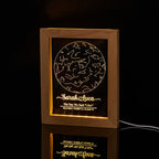 Wood Star Map Light