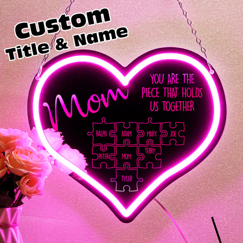 Mom Puzzle Mirror Light