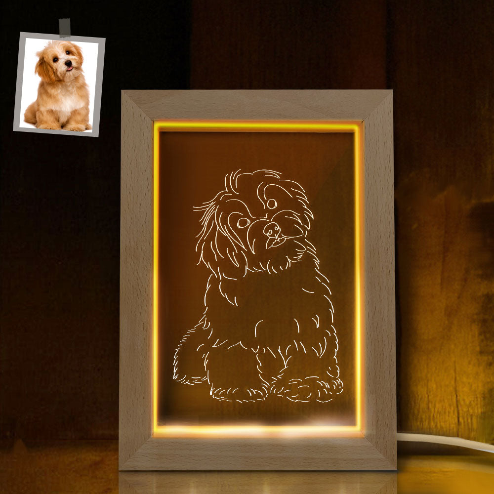 Wood Photo Frame Light
