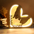 Wood Heart Lamp