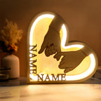 Wood Heart Lamp