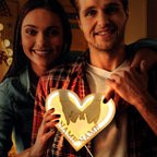 Wood Heart Lamp