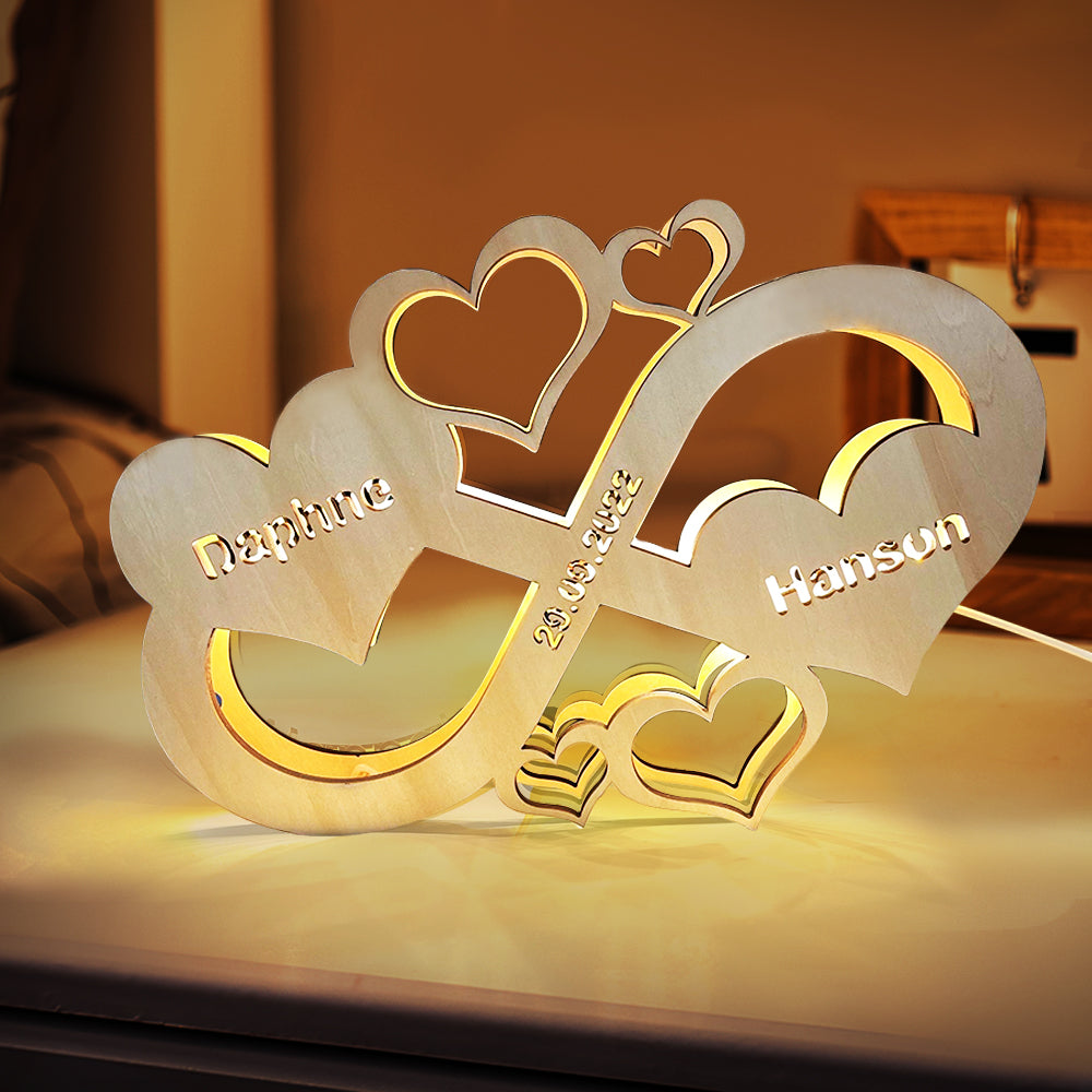 Infinity Heart Wood Light