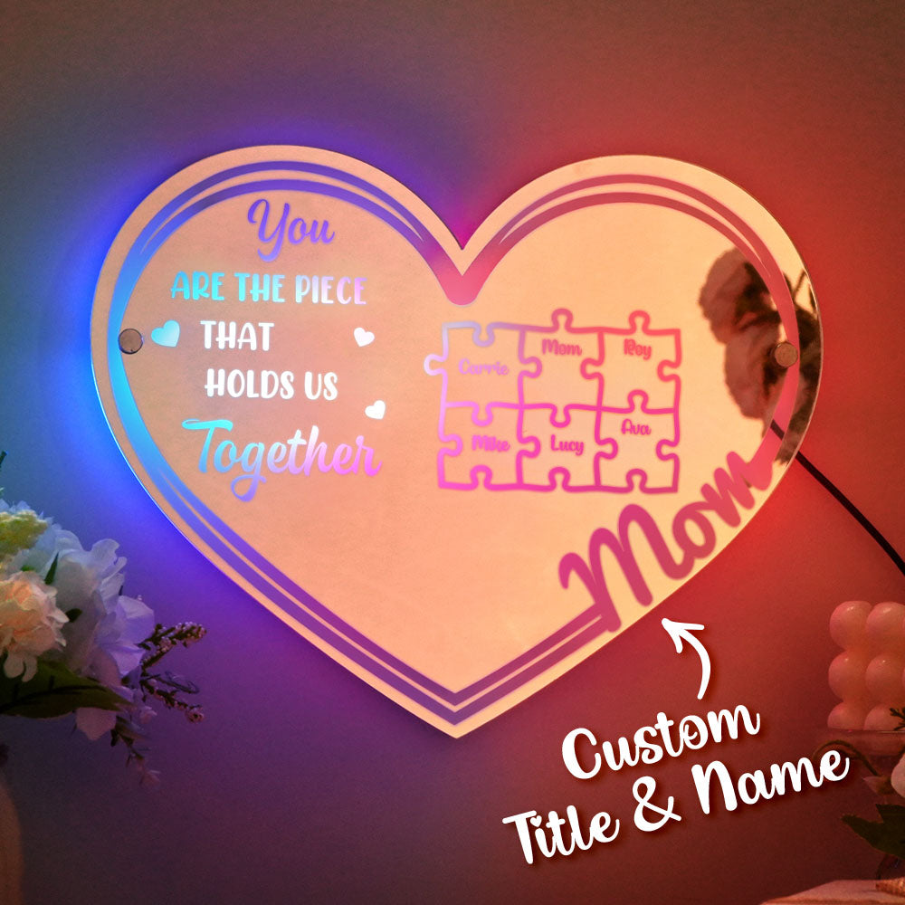 Personalized Mom Puzzle Mirror Light